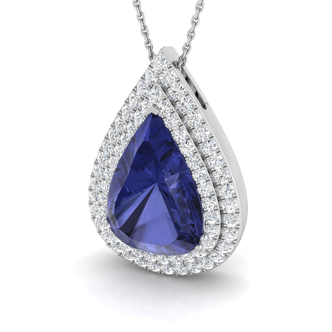 18ct White Gold 8.94ct Tanzanite Pendant