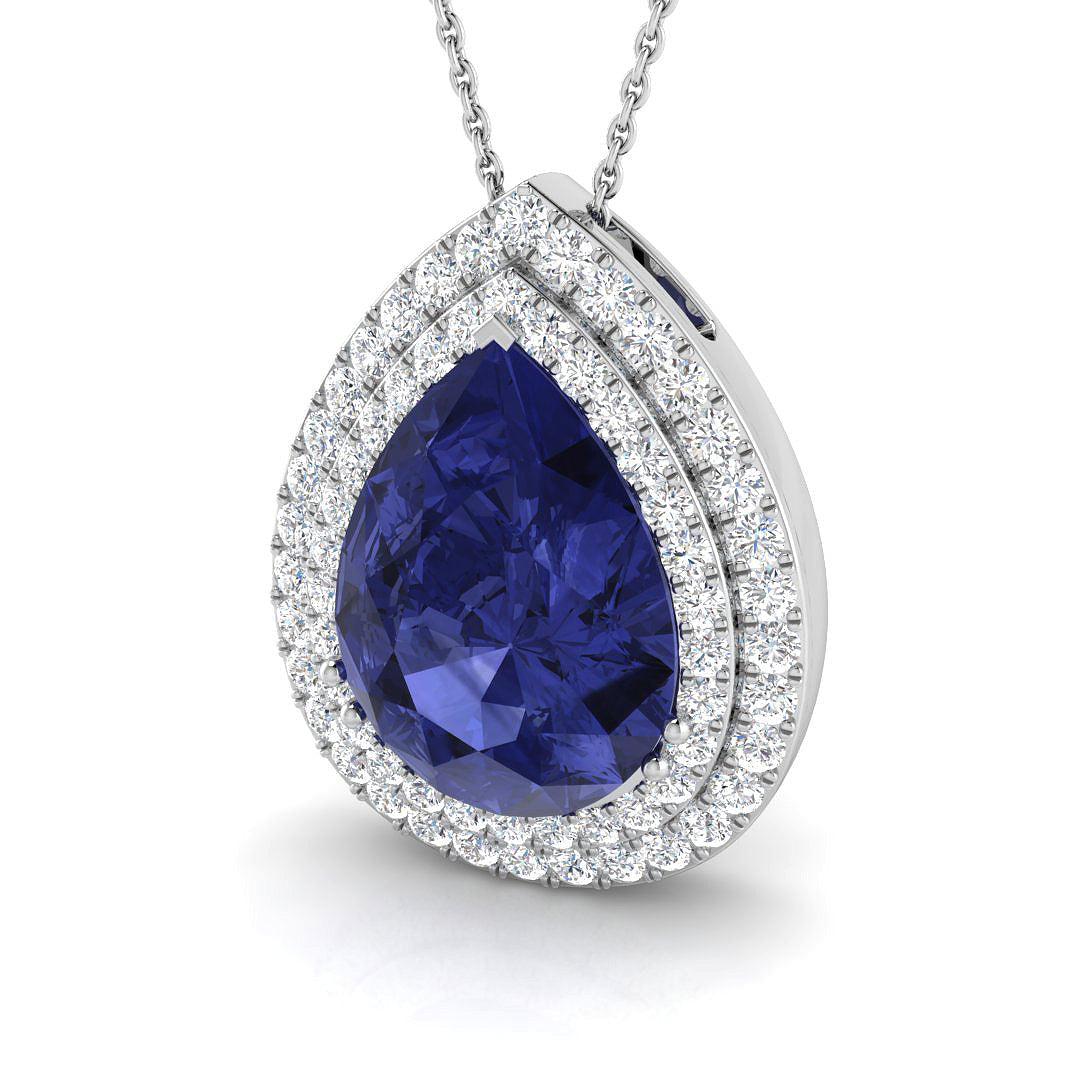 18ct White Gold 9.49ct Tanzanite Pendant