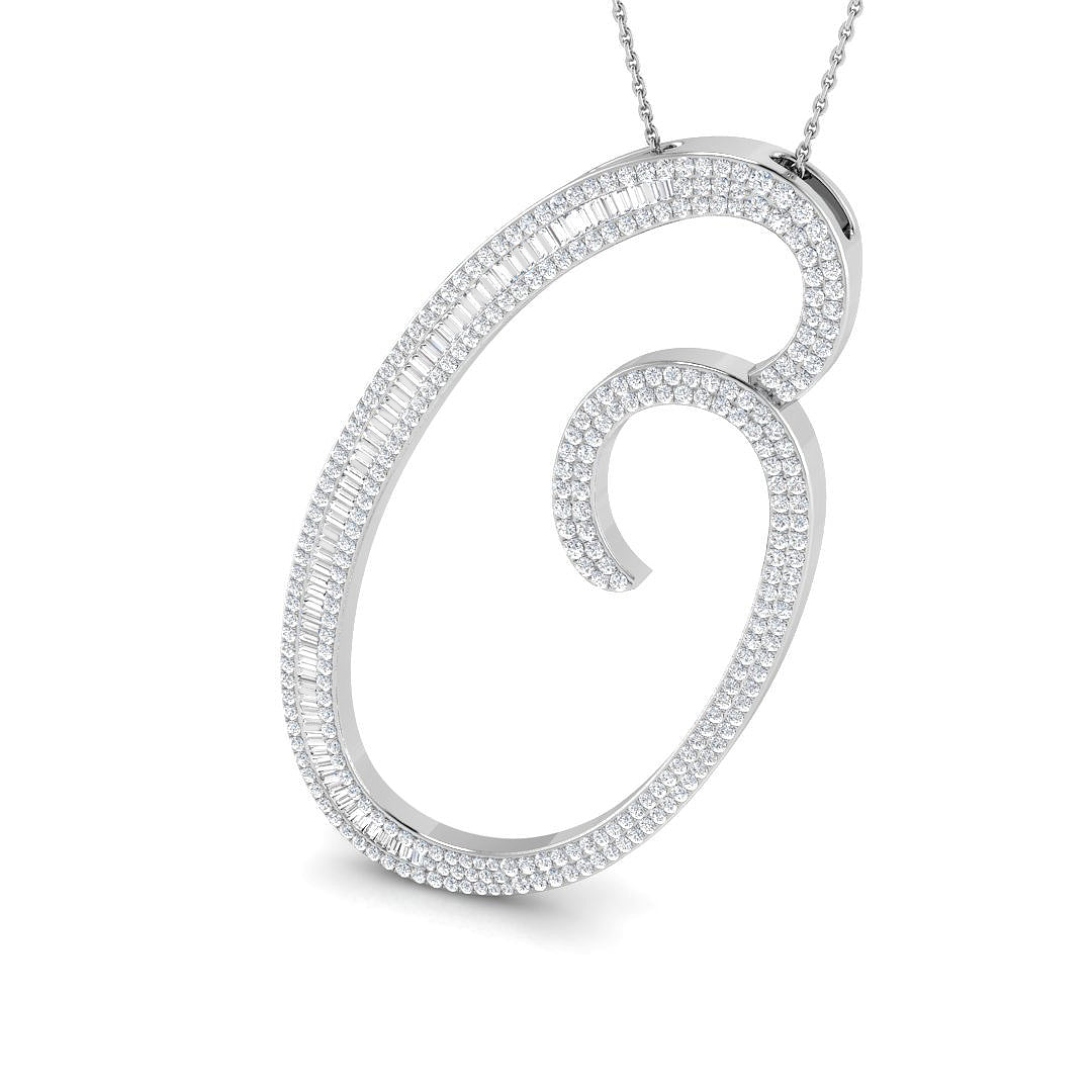 9ct White Gold 2.05ct G SI2 Diamond Pendant