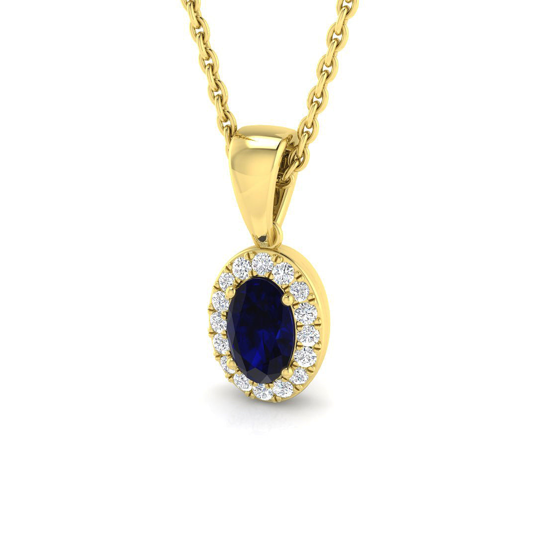 18ct Yellow Gold 0.45ct Blue Sapphire Pendant