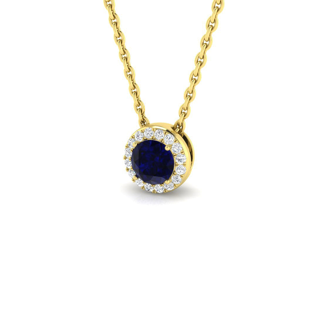18ct Yellow Gold 0.30ct Blue Sapphire Pendant
