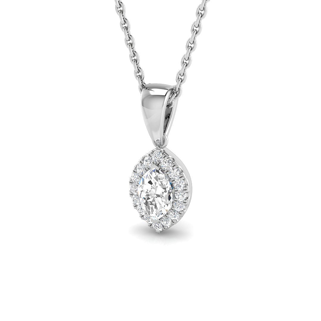 18ct White Gold 0.37ct G SI2 Diamond Pendant