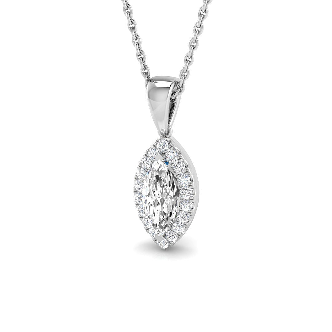 18ct White Gold 0.55ct G SI2 Diamond Pendant