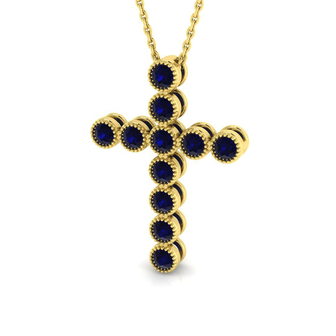 18ct Yellow Gold 0.96ct Blue Sapphire Pendant