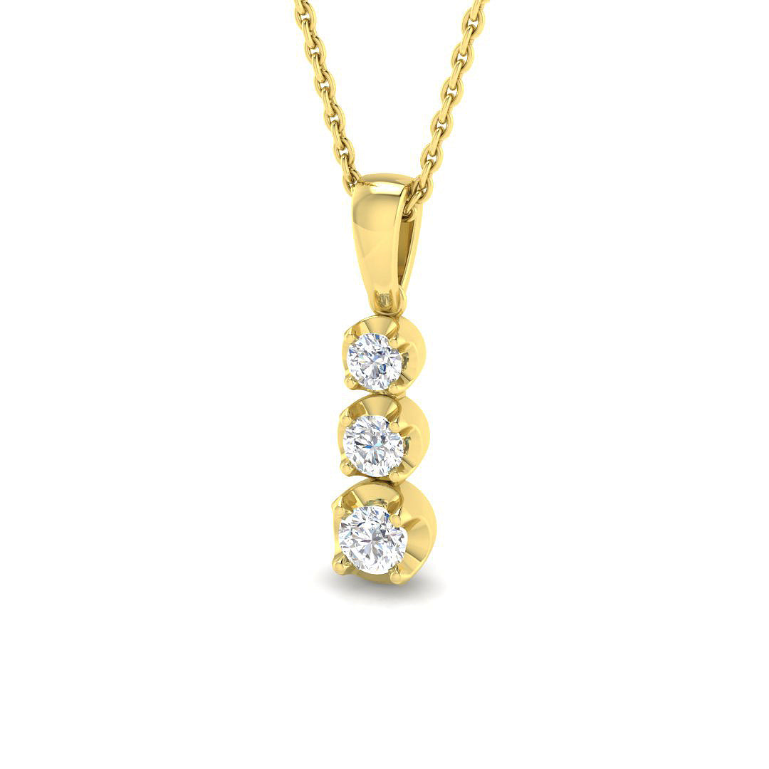 9ct Yellow Gold 0.30ct G I1 Diamond Pendant