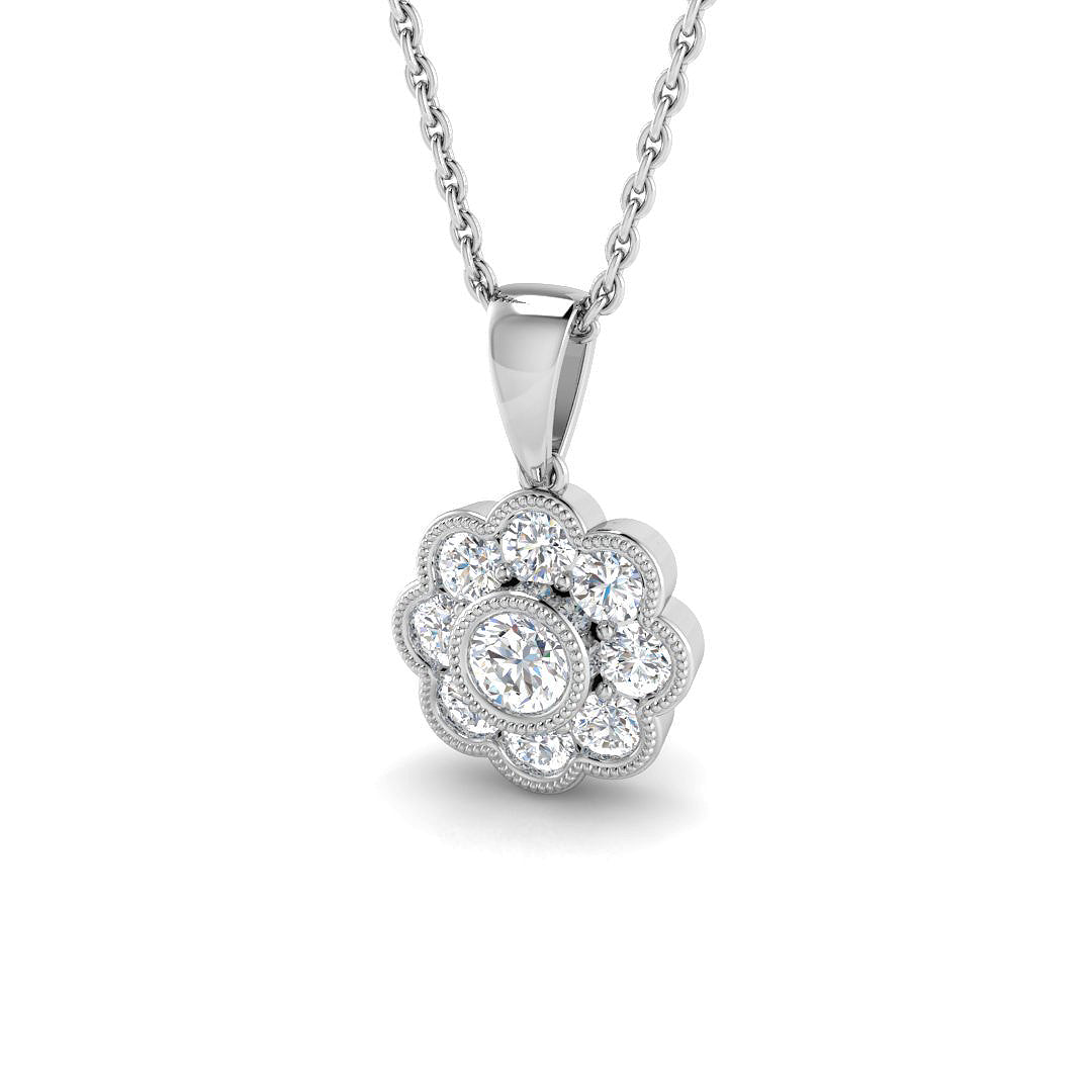 18ct White Gold 0.49ct G SI2 Diamond Pendant