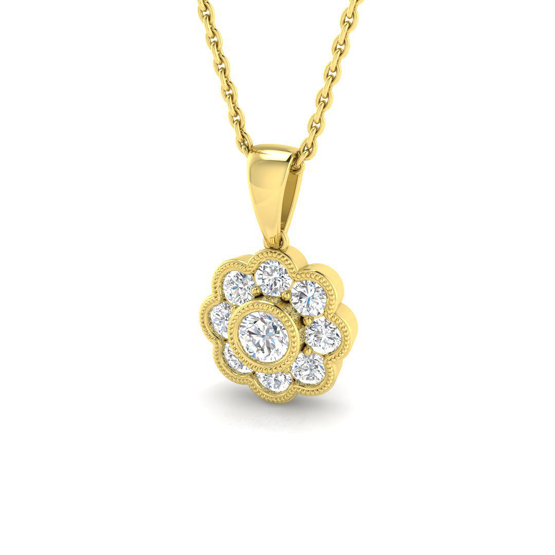 18ct Yellow Gold 0.49ct G SI2 Diamond Pendant