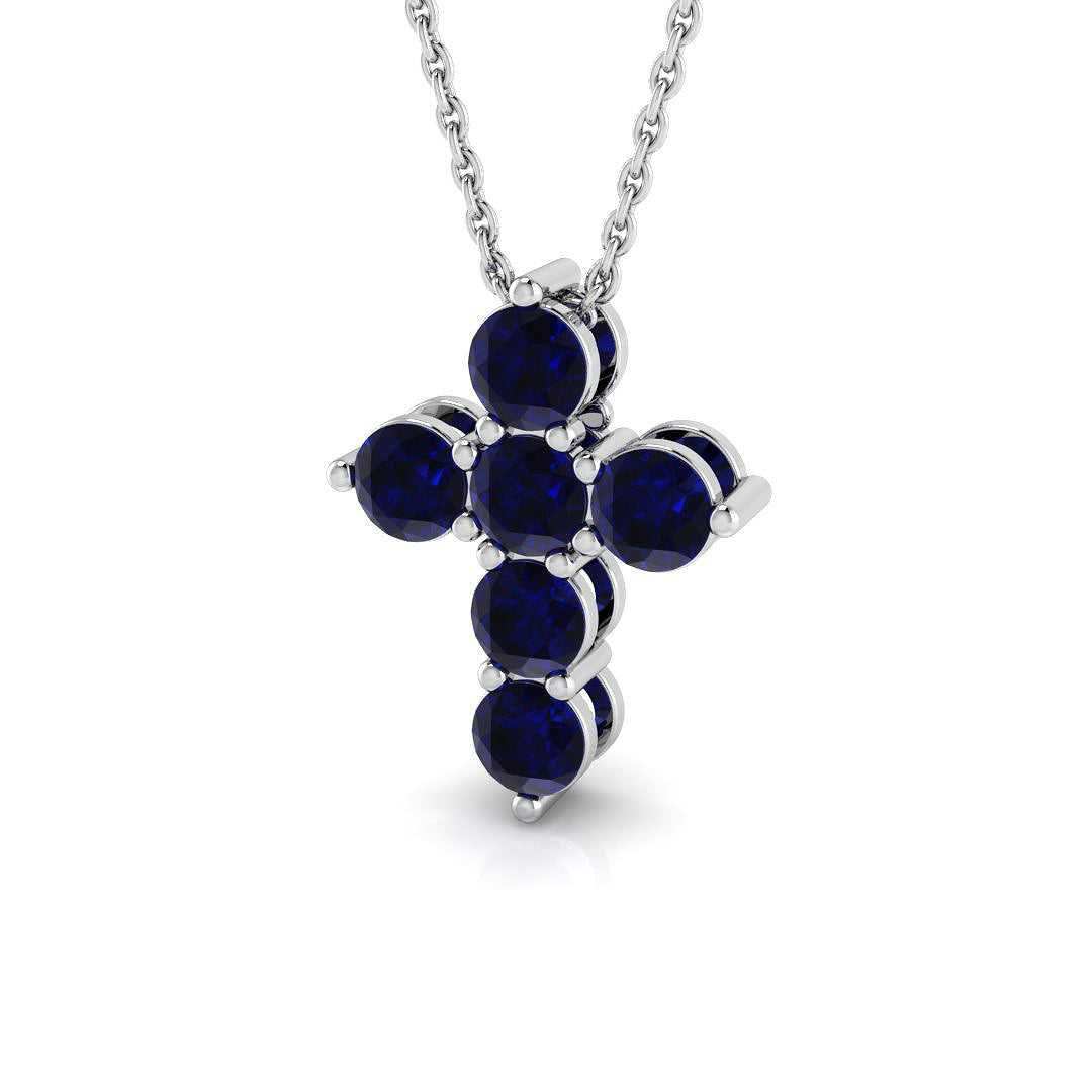 18ct White Gold 1.43ct Blue Sapphire Pendant