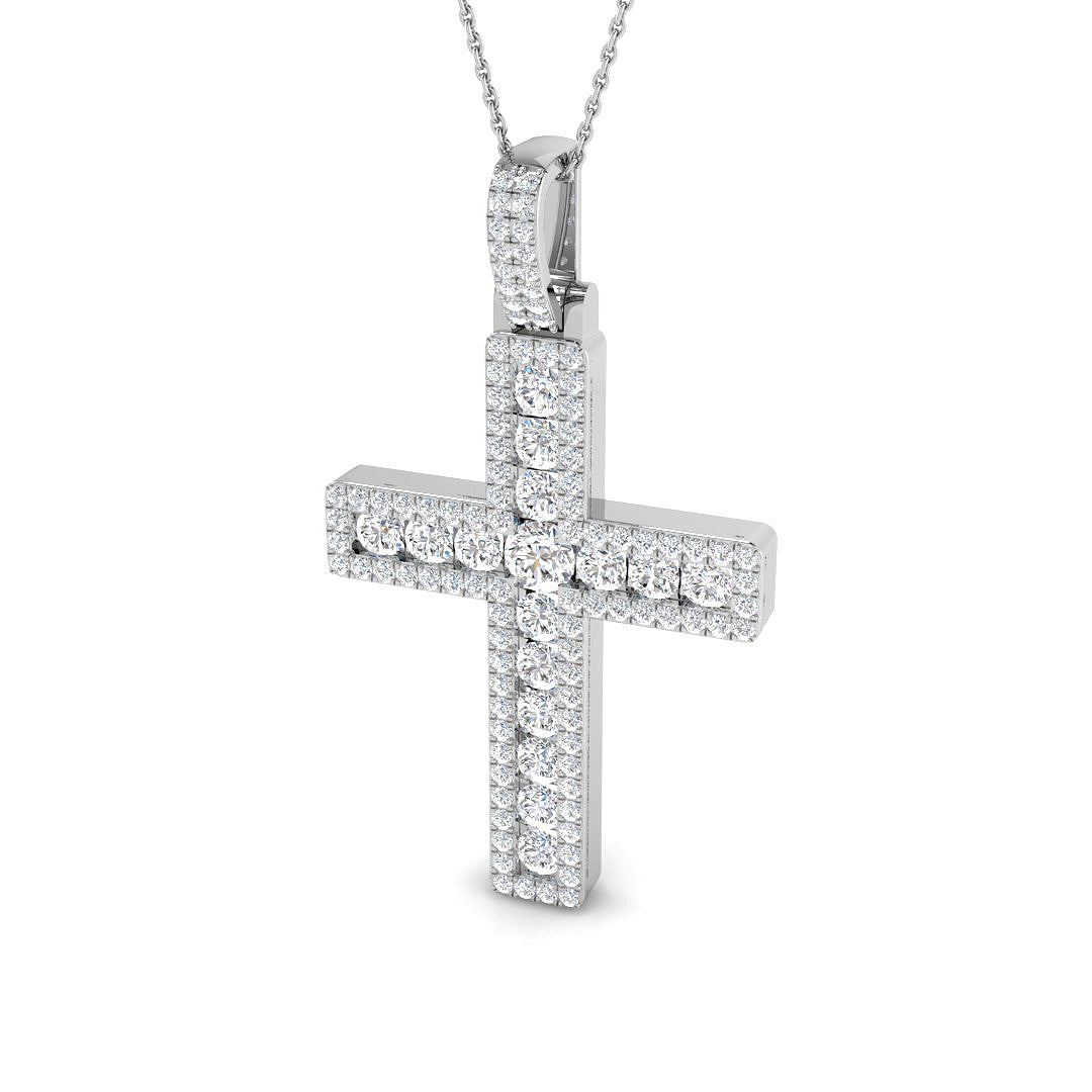 9ct White Gold 3.03ct G SI2 Diamond Pendant