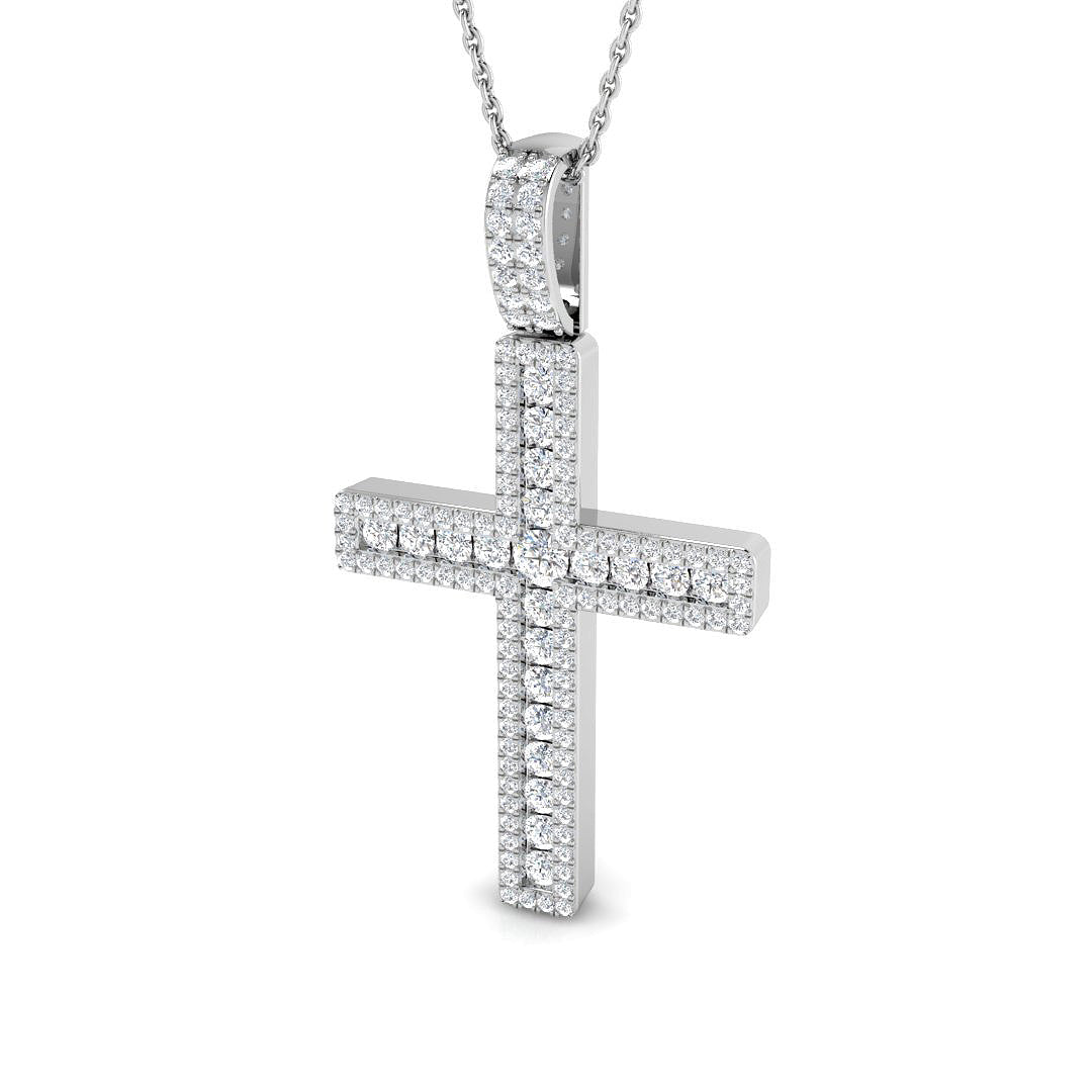 9ct White Gold 0.87ct G I1 Diamond Pendant