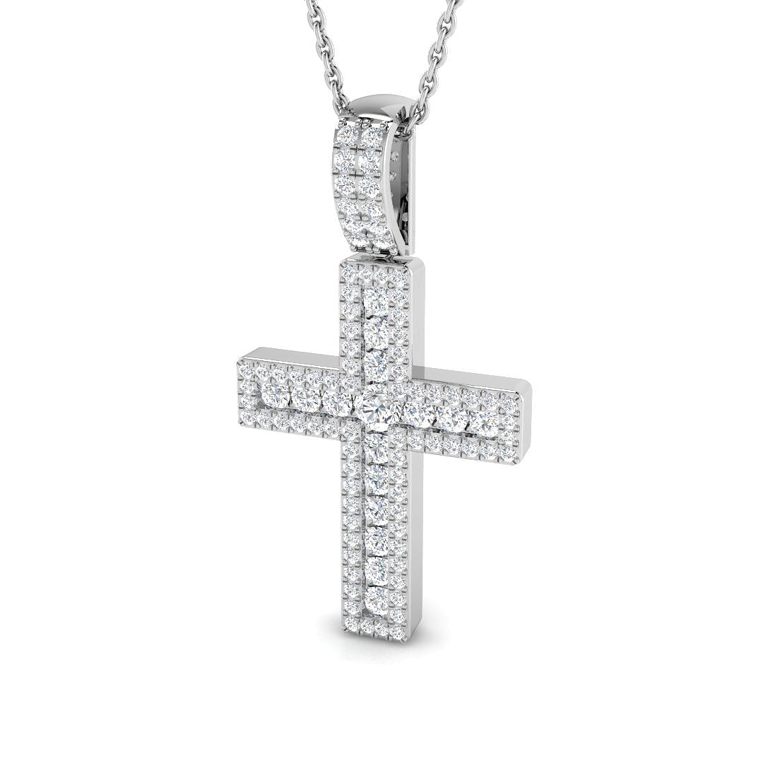 9ct White Gold 0.58ct G I1 Diamond Pendant