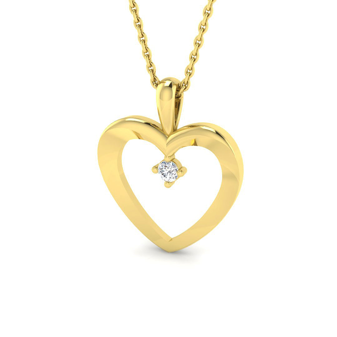 9ct Yellow Gold 0.05ct G I1 Diamond Pendant