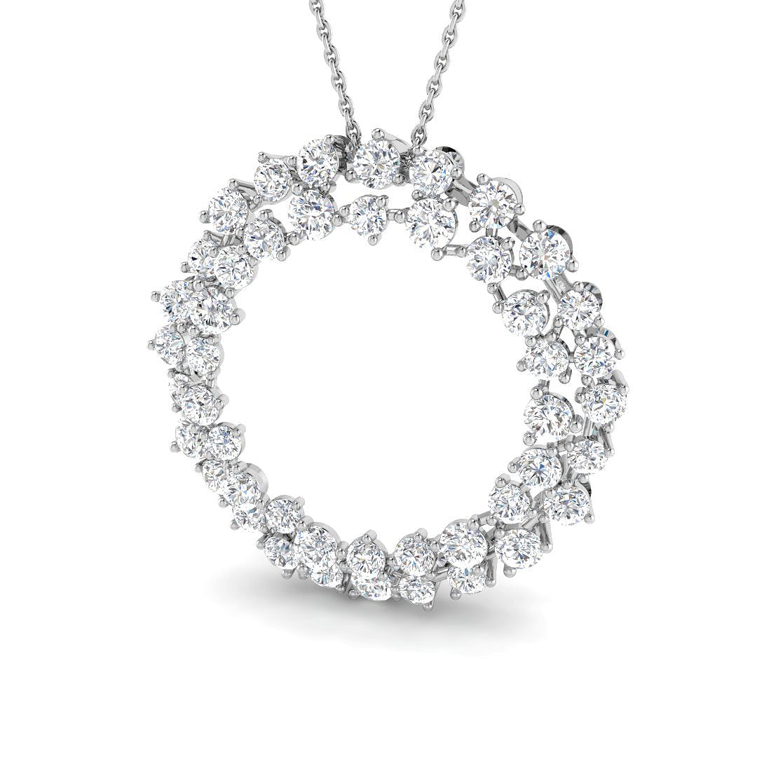 9ct White Gold 3.06ct Laboratory Grown CVD Pendant