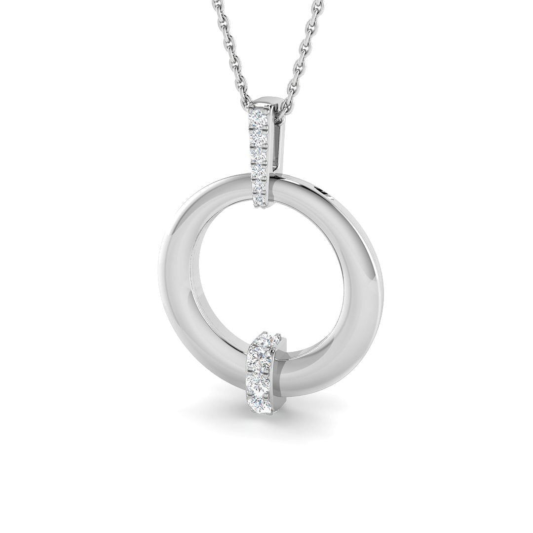 9ct White Gold 0.13ct G SI2 Diamond Pendant