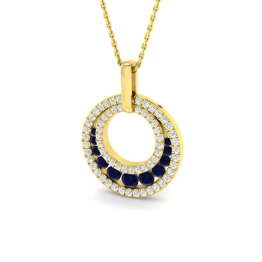9ct Yellow Gold 0.83ct Blue Sapphire Pendant
