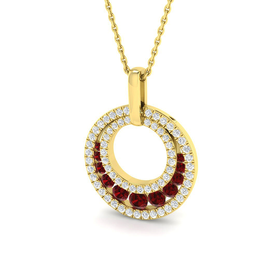 9ct Yellow Gold 0.93ct Ruby Pendant