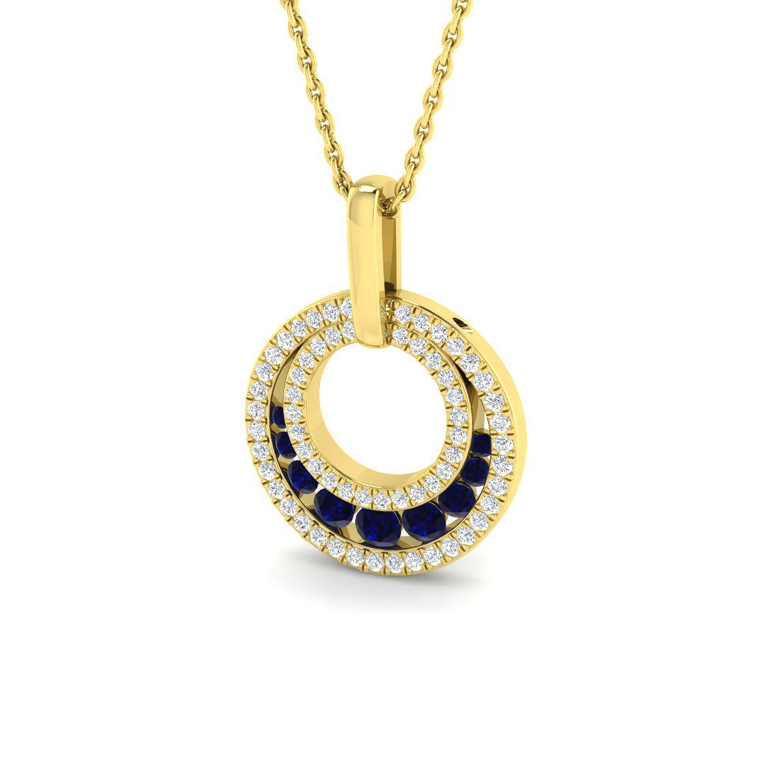 9ct Yellow Gold 0.54ct Blue Sapphire Pendant