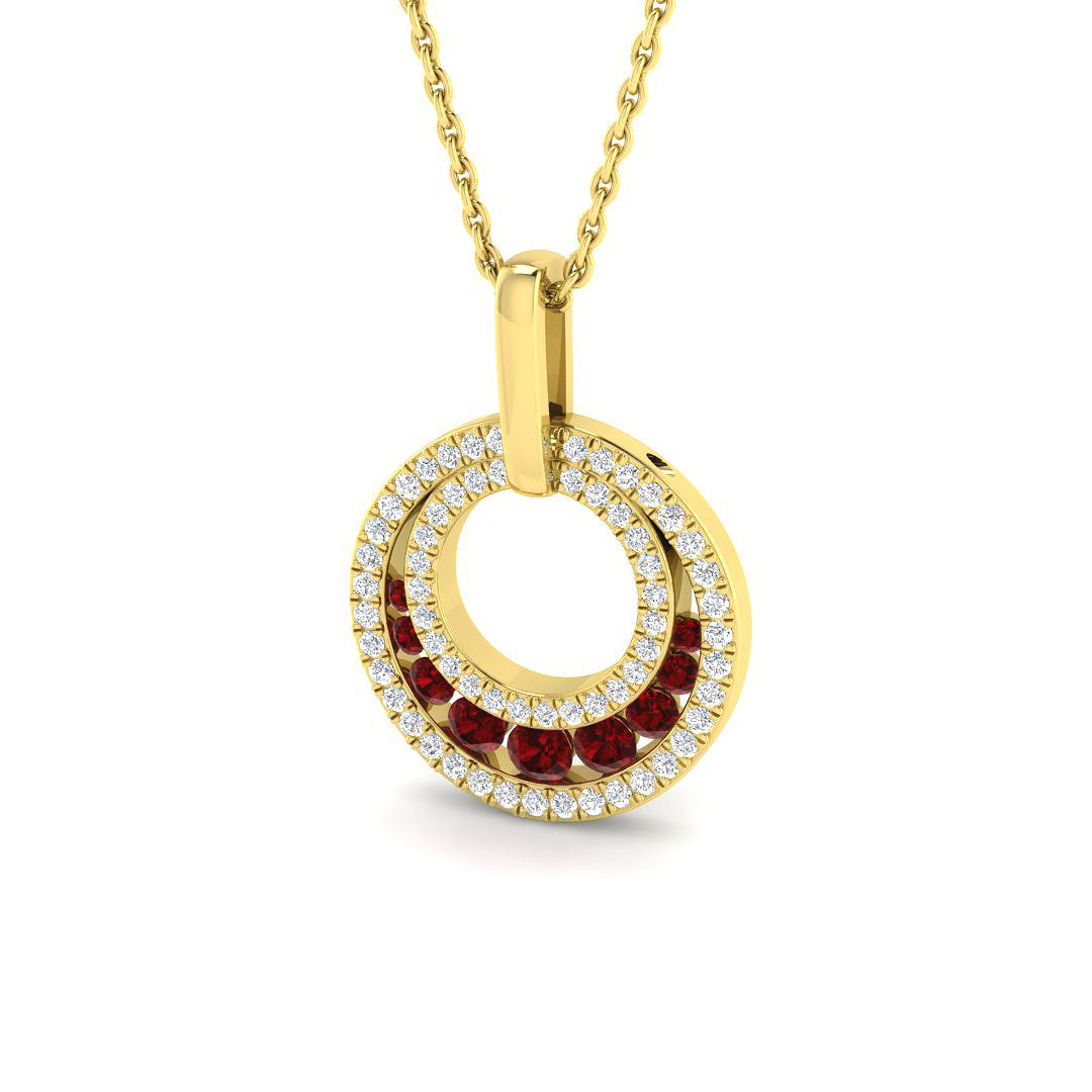 9ct Yellow Gold 0.57ct Ruby Pendant
