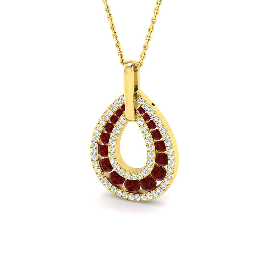 9ct Yellow Gold 1.26ct Ruby Pendant