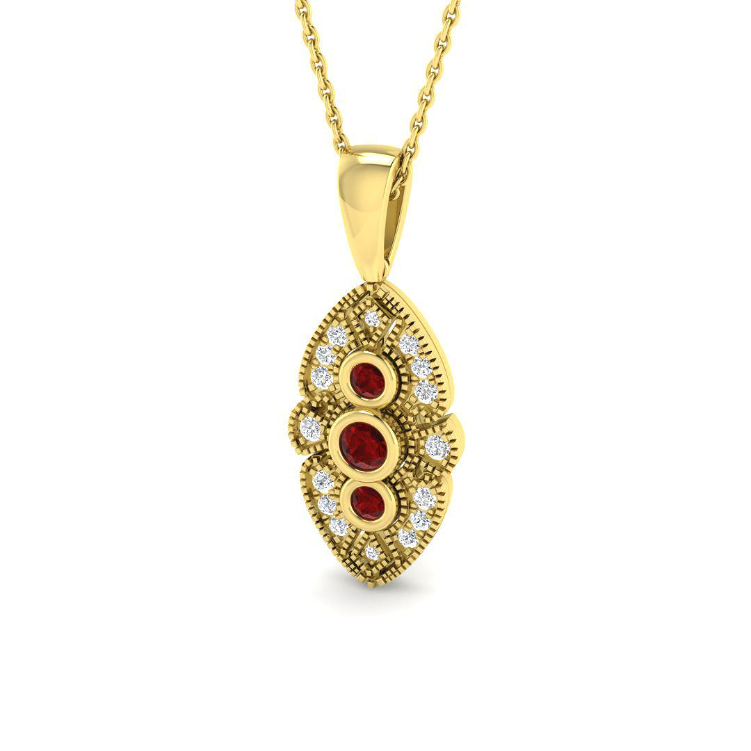 9ct Yellow Gold 0.53ct Ruby Pendant