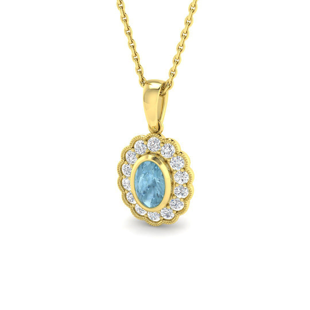 9ct Yellow Gold 0.67ct Aquamarine Pendant