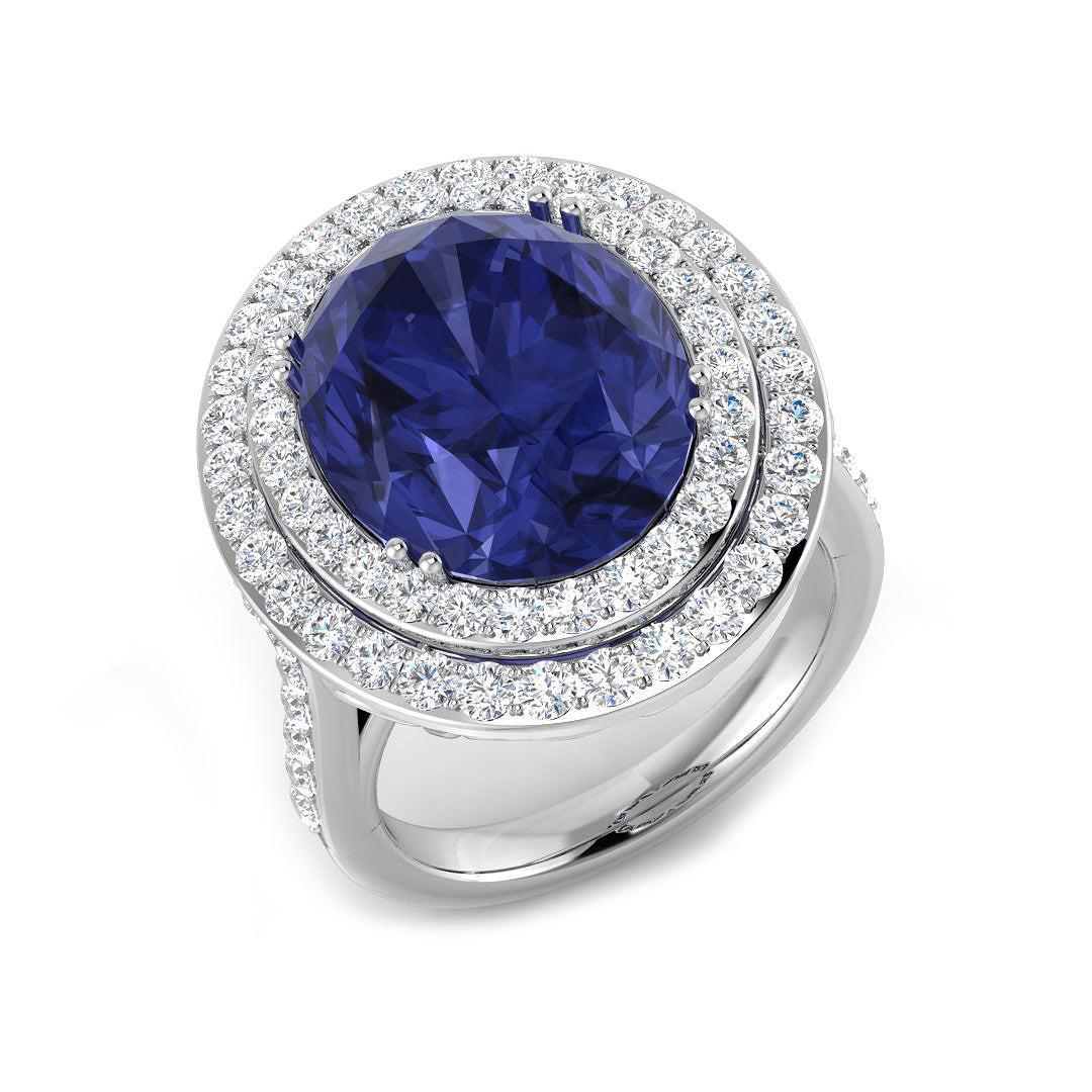 Platinum 10.72ct Tanzanite Ring