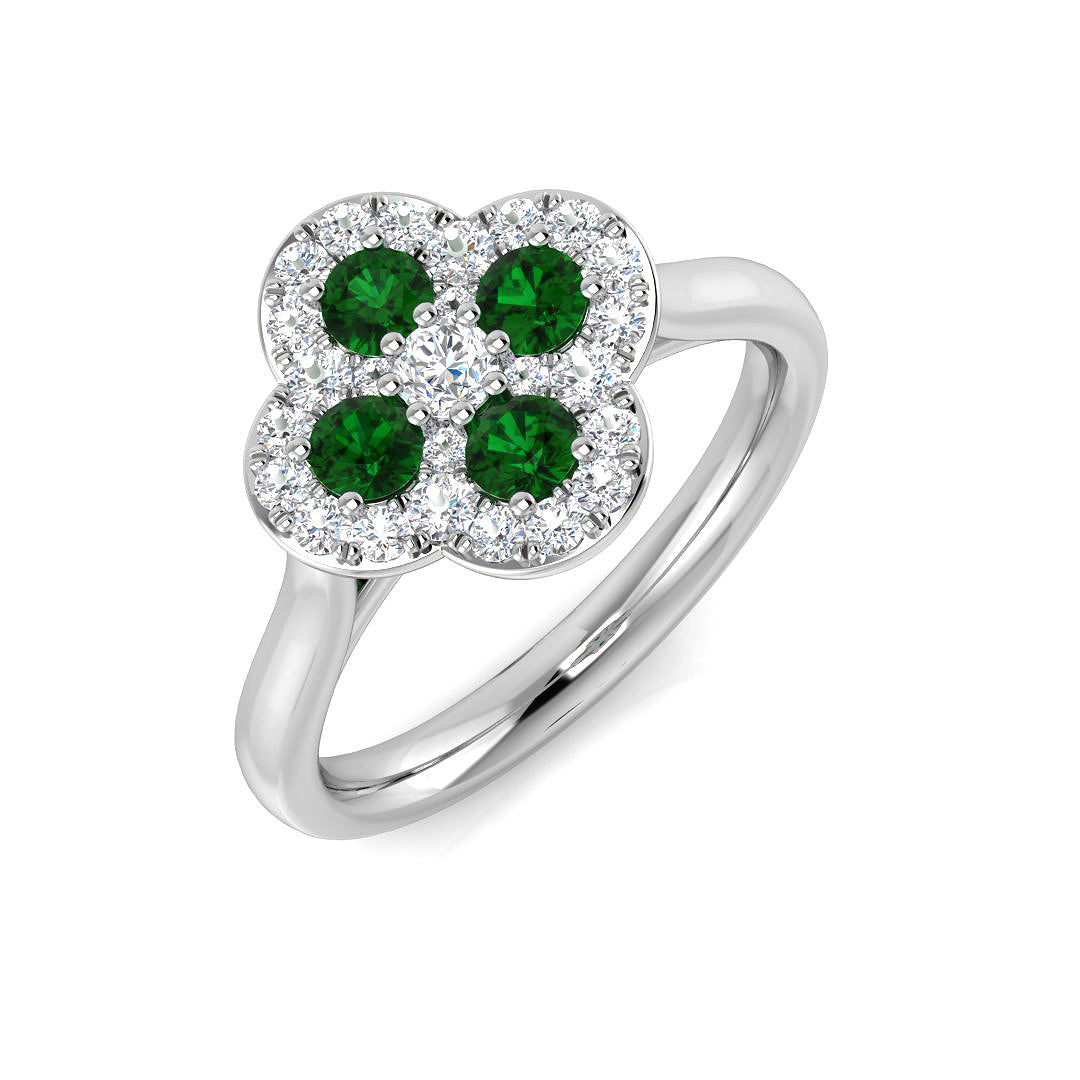 Platinum 0.66ct Emerald Ring