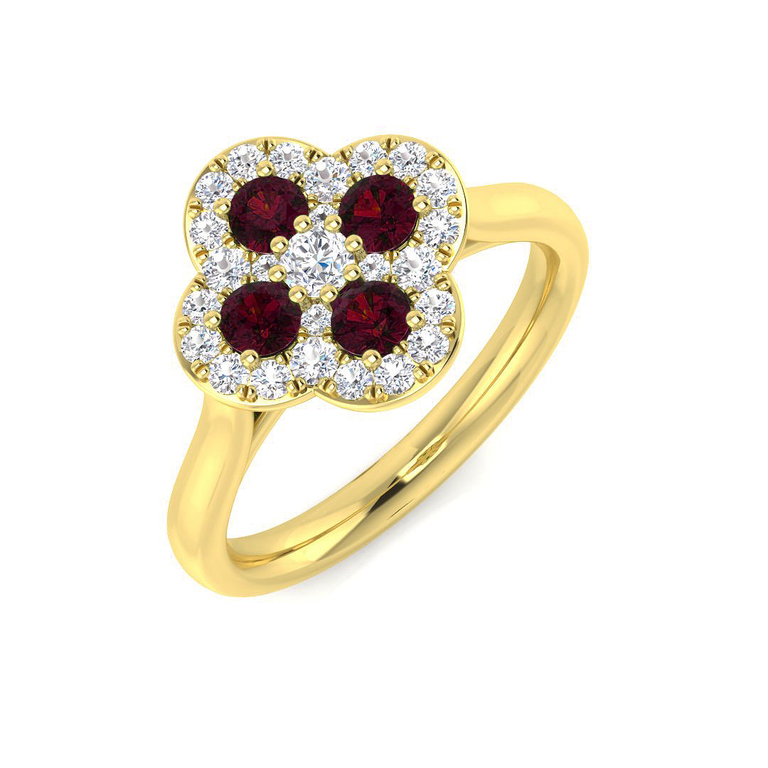 18ct Yellow Gold 0.64ct Ruby Ring