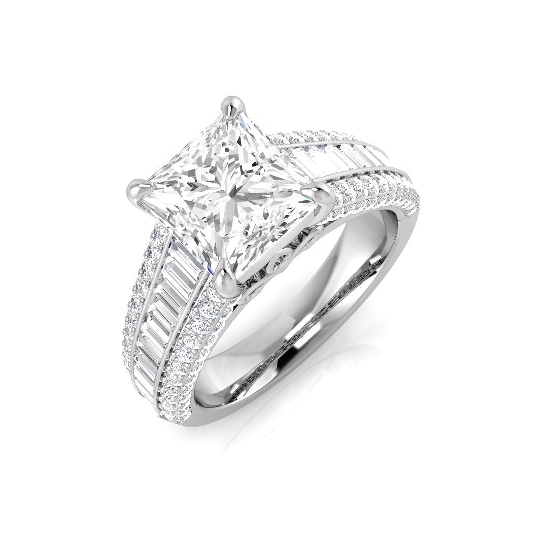 Platinum 4.10ct E SI2 Diamond Ring
