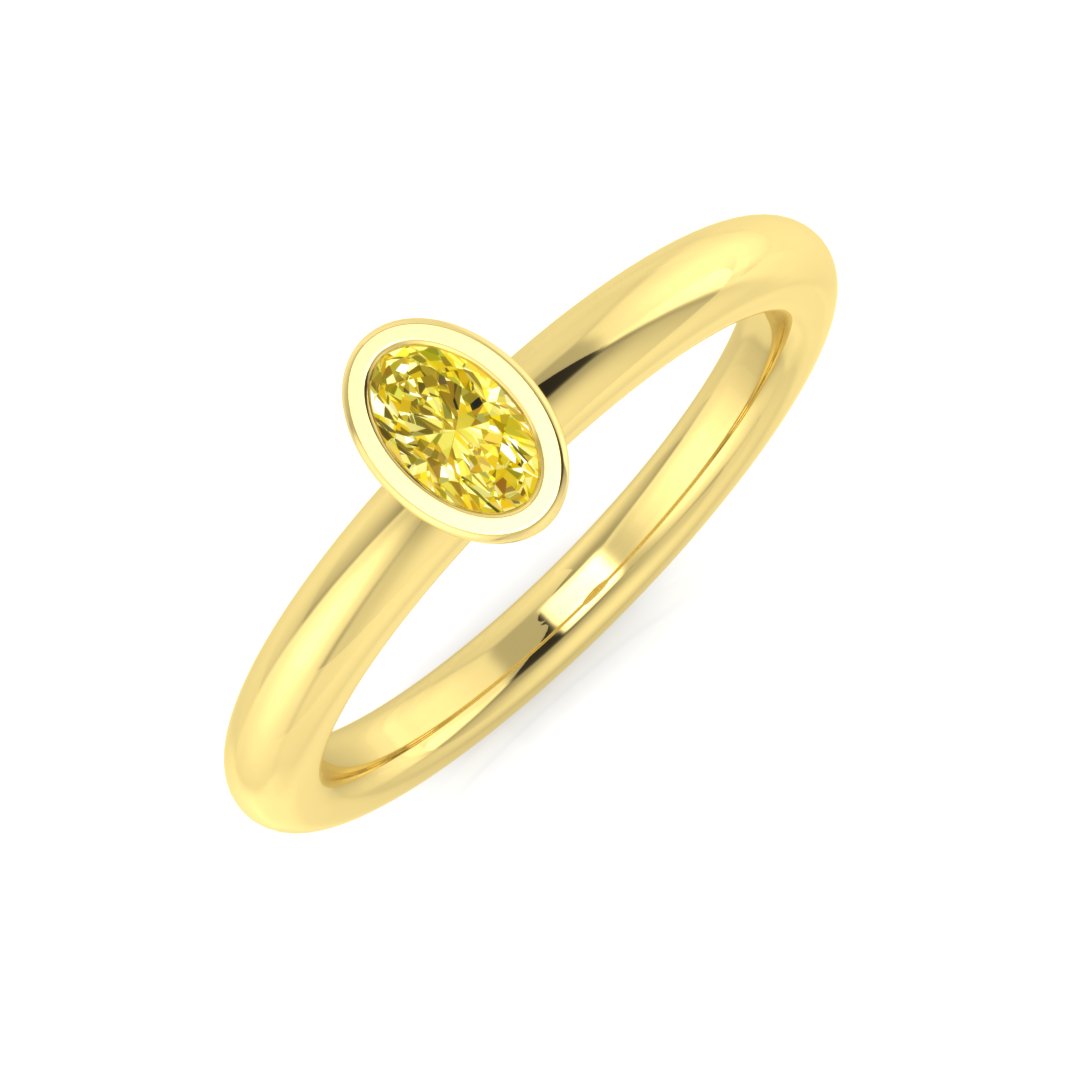 18ct Yellow Gold 0.31ct G SI1 Yellow Diamond Ring