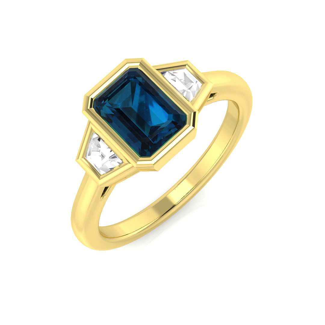 9ct Yellow Gold 1.41ct London Blue Topaz Ring