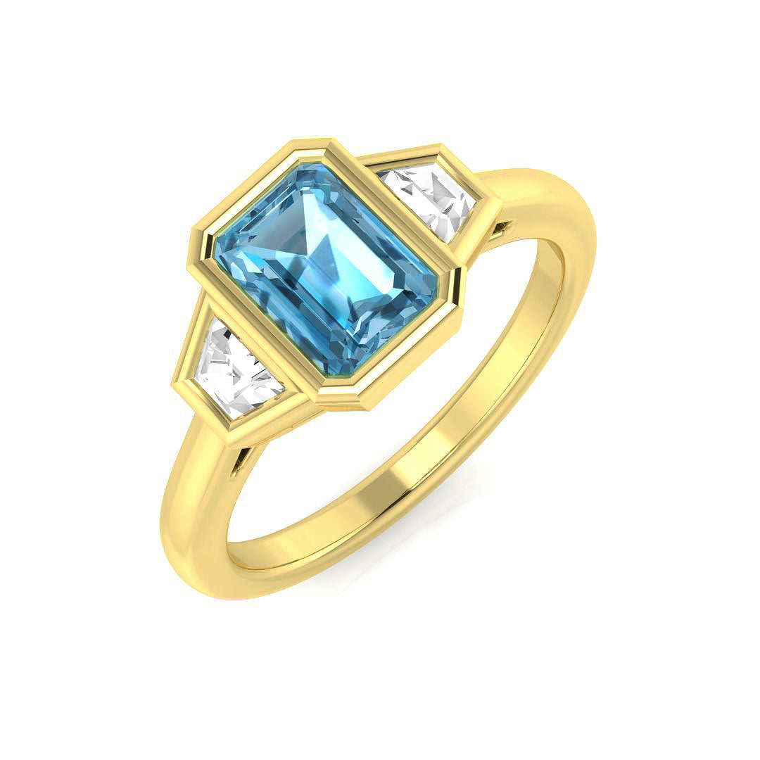 9ct Yellow Gold 1.54ct Sky Blue Topaz Ring