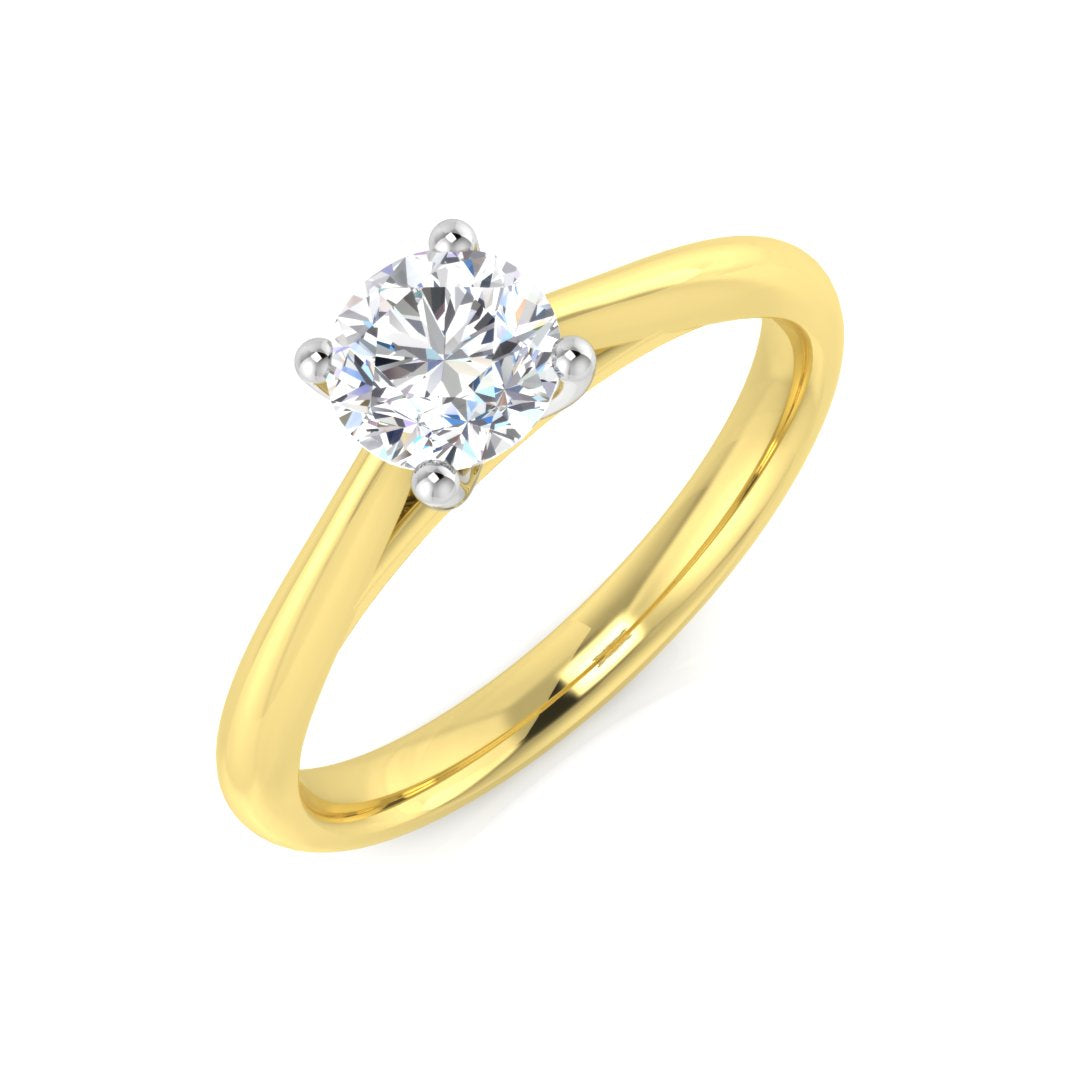 18ct Two-Tone Gold 0.40ct J SI1 Diamond Ring