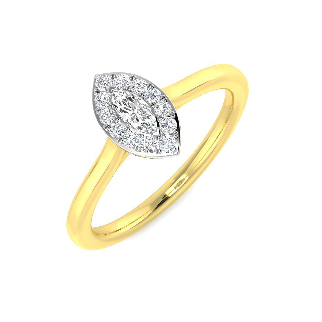 18ct Two-Tone Gold 0.21ct G SI2 Diamond Ring