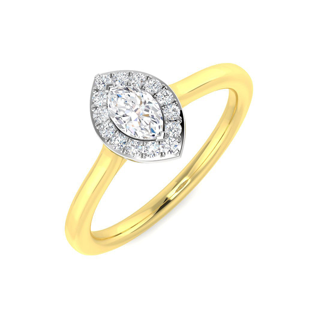18ct Two-Tone Gold 0.24ct G SI2 Diamond Ring