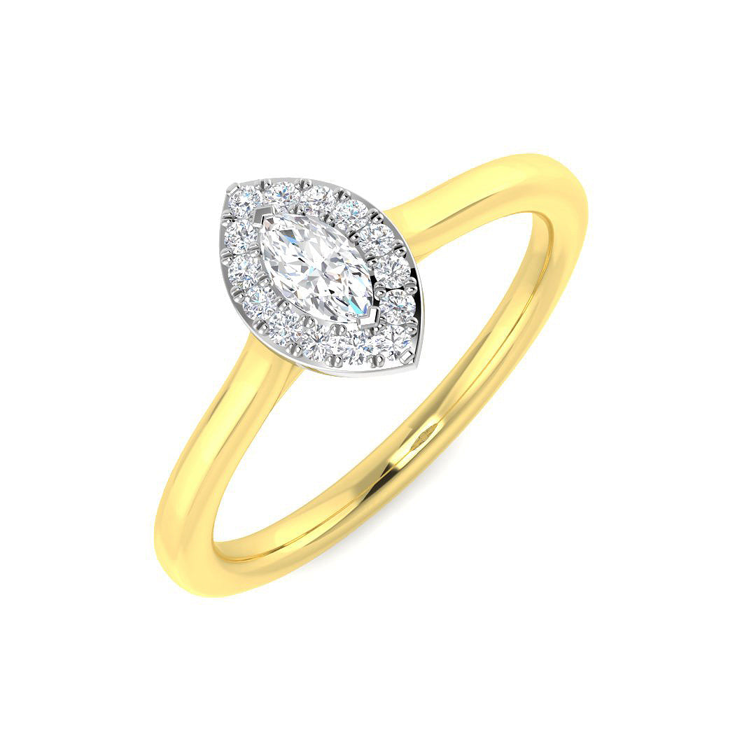 18ct Two-Tone Gold 0.21ct G SI2 Diamond Ring