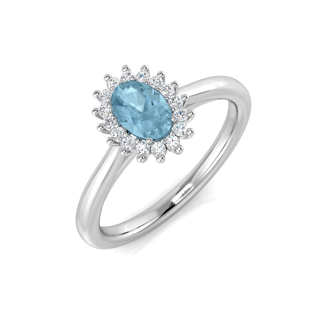 Platinum 0.48ct Aquamarine Ring