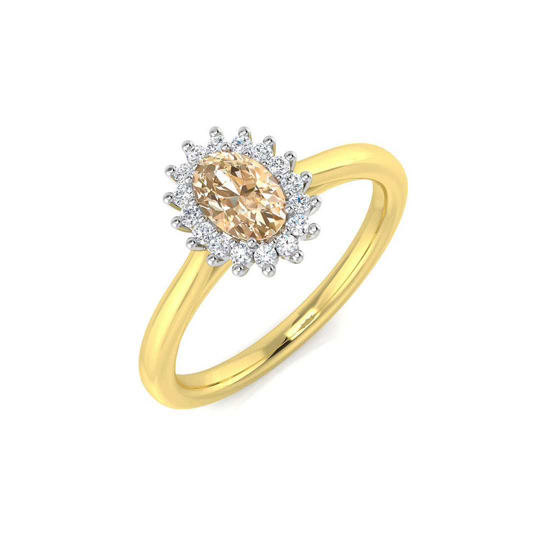 9ct Two-Tone Gold 0.51ct Morganite Ring