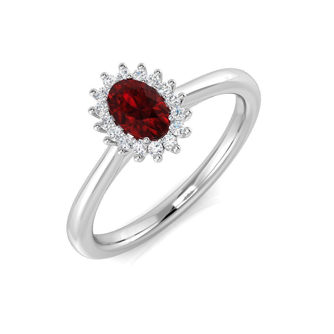9ct White Gold 0.39ct Ruby Ring