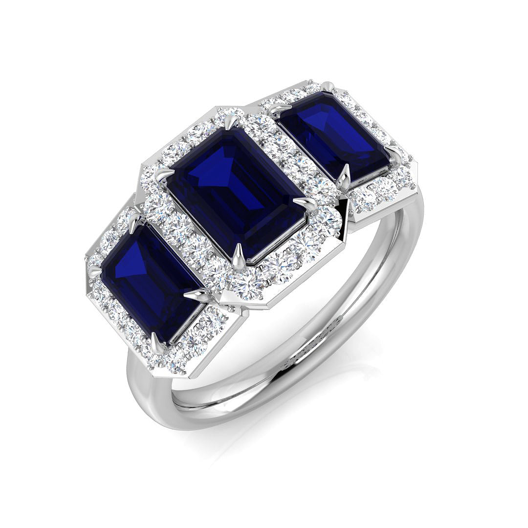 Platinum 2.41ct Blue Sapphire Ring