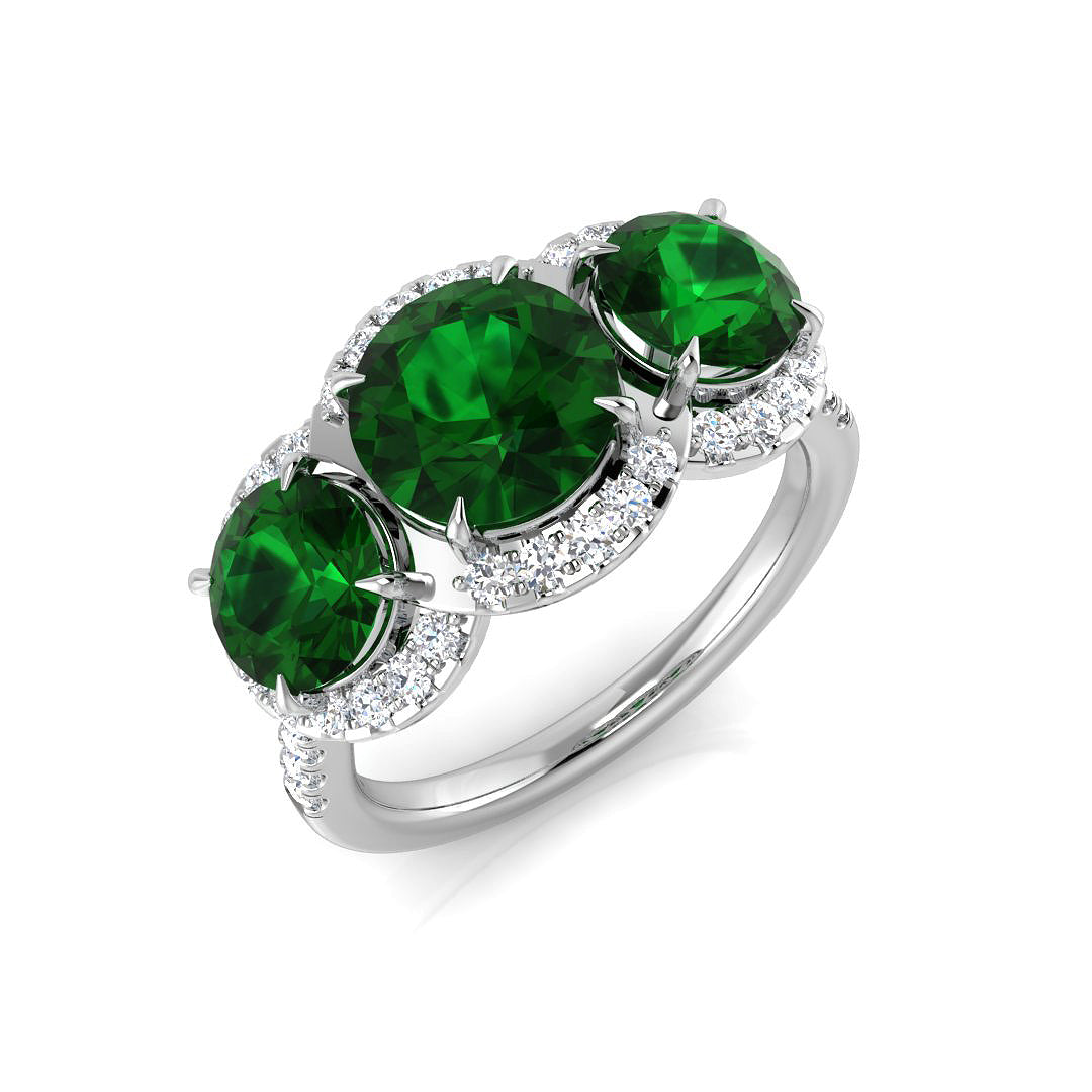 Platinum 3.62ct Emerald Ring