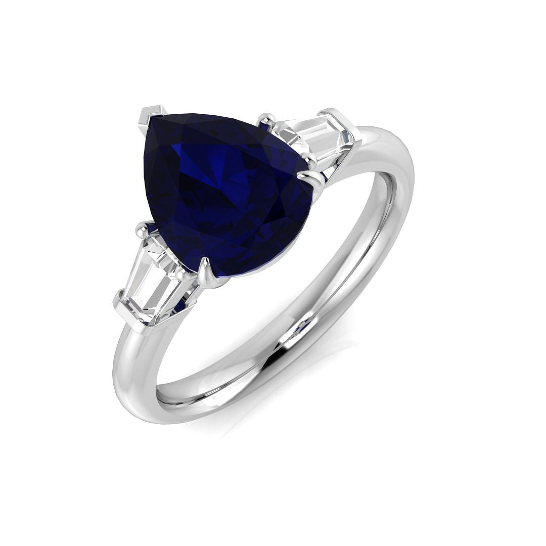 Platinum 2.57ct Blue Sapphire Ring