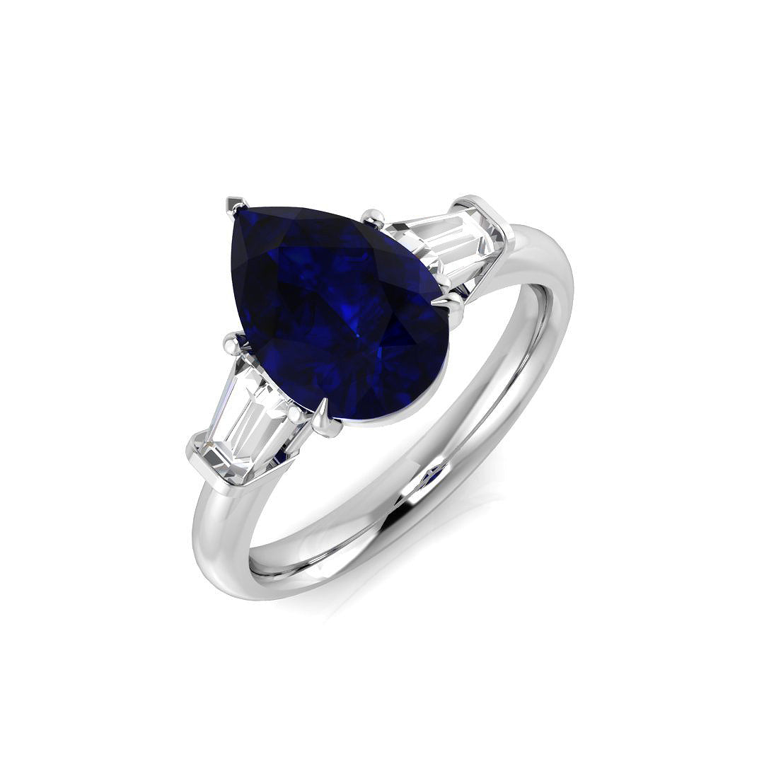 Platinum 3.05ct Blue Sapphire Ring