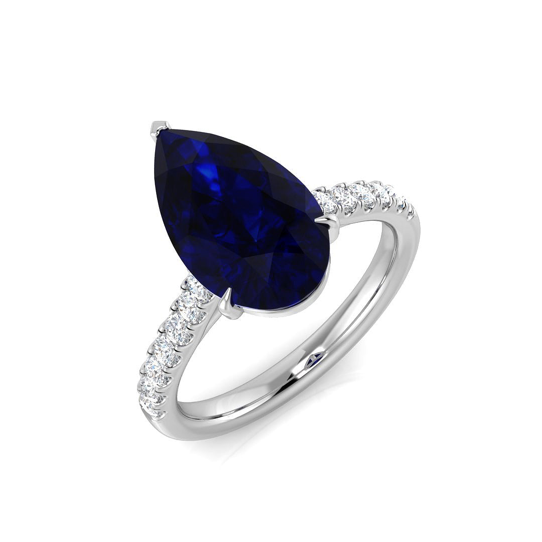 Platinum 4.11ct Blue Sapphire Ring