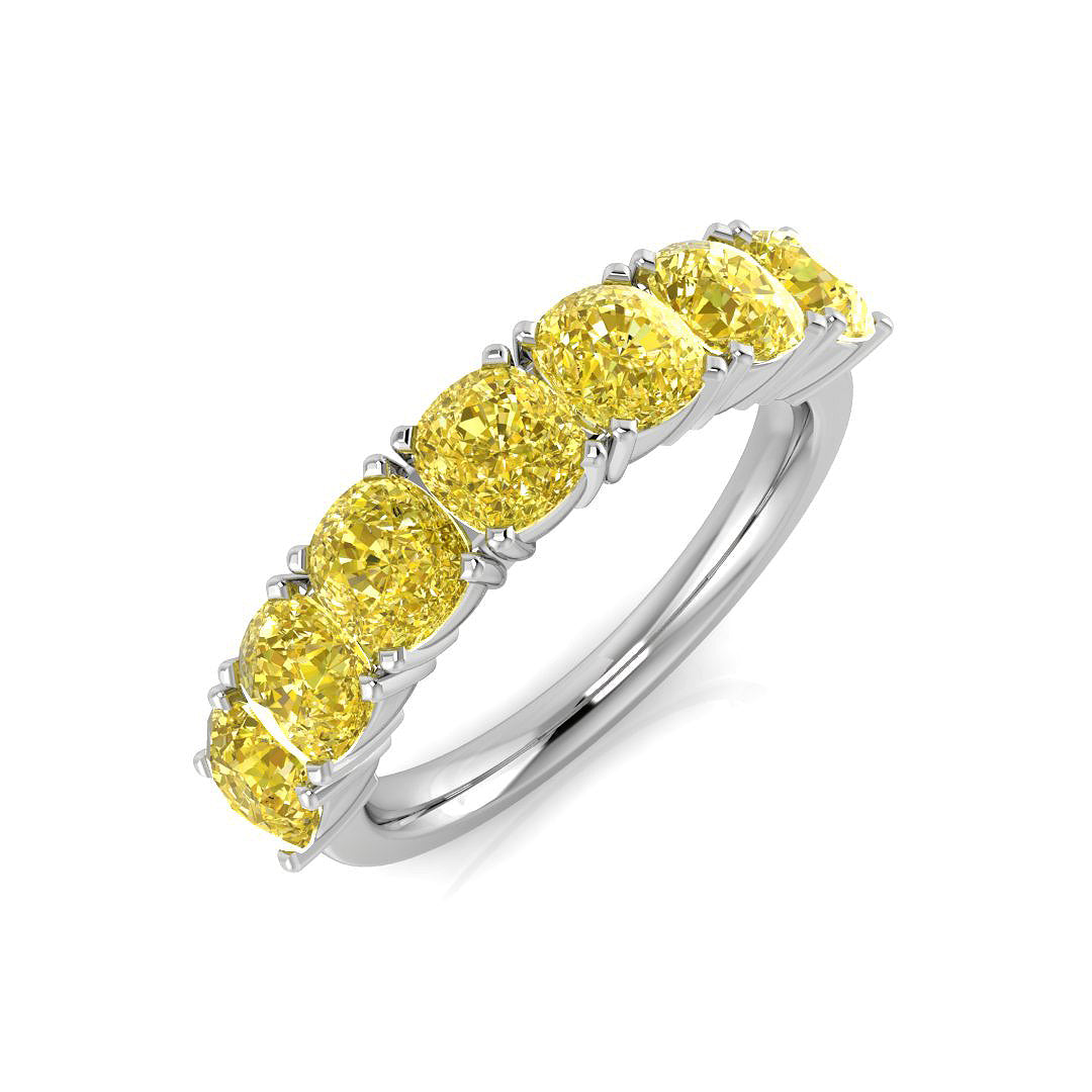 Platinum 3.45ct Yellow Diamond Ring