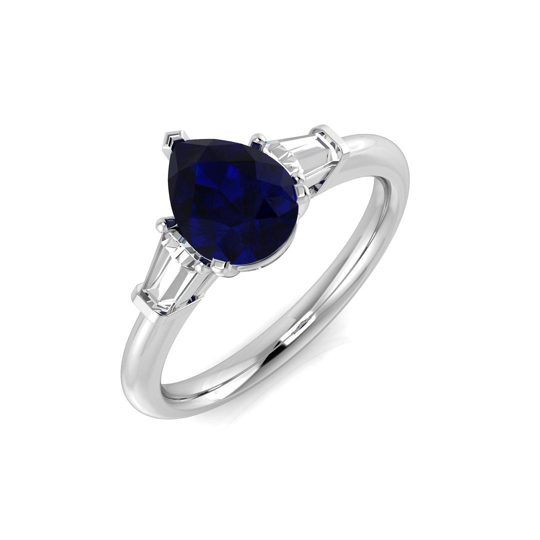 Platinum 1.58ct Blue Sapphire Ring