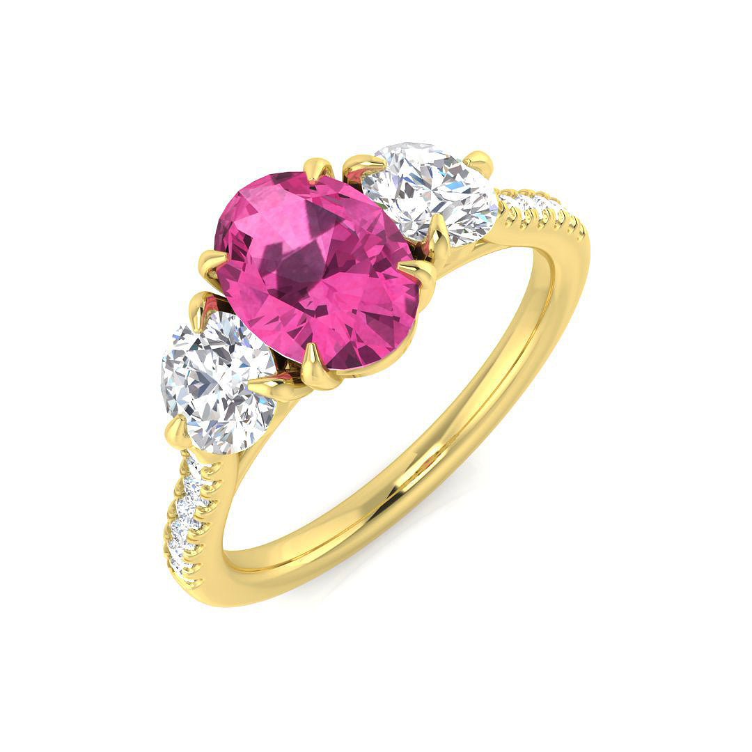 18ct Yellow Gold 2.27ct Pink Sapphire Ring