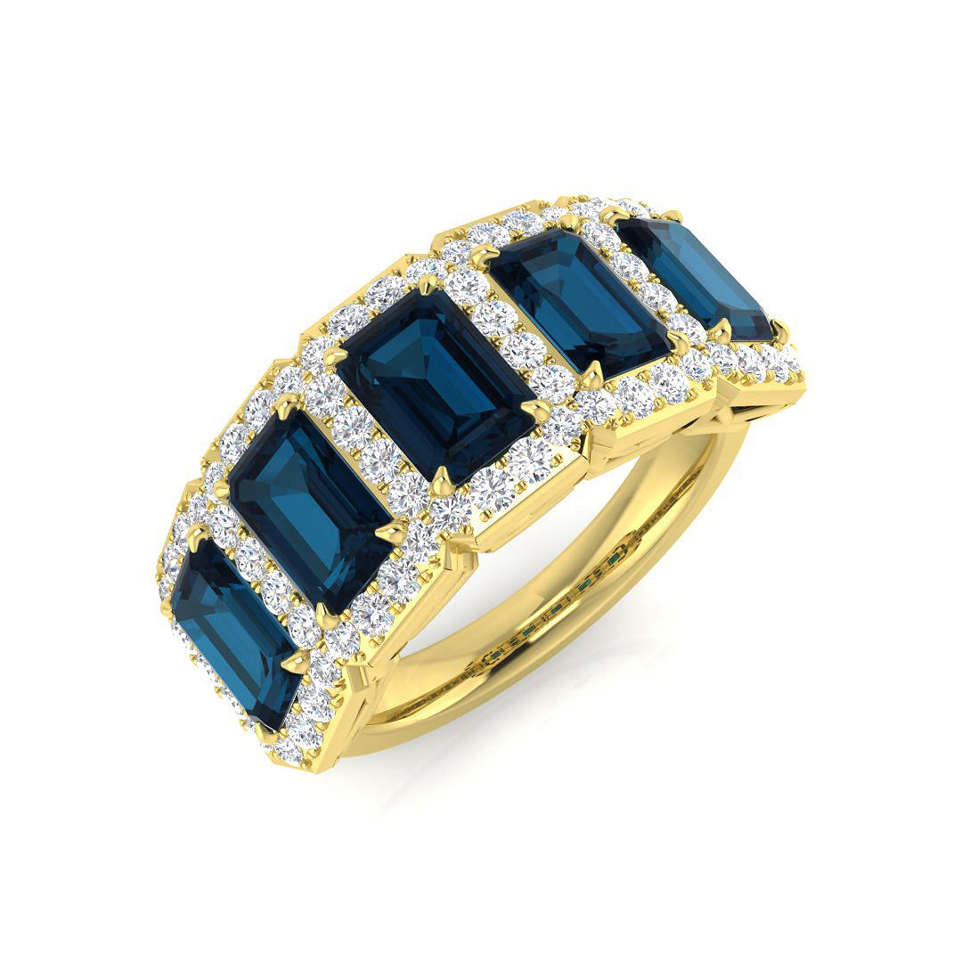 9ct Yellow Gold 4.23ct London Blue Topaz Ring