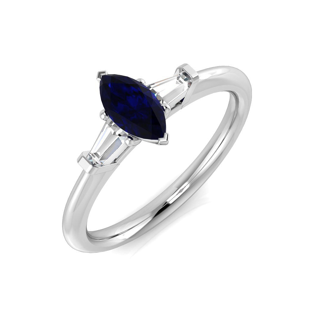 Platinum 0.70ct Blue Sapphire Ring