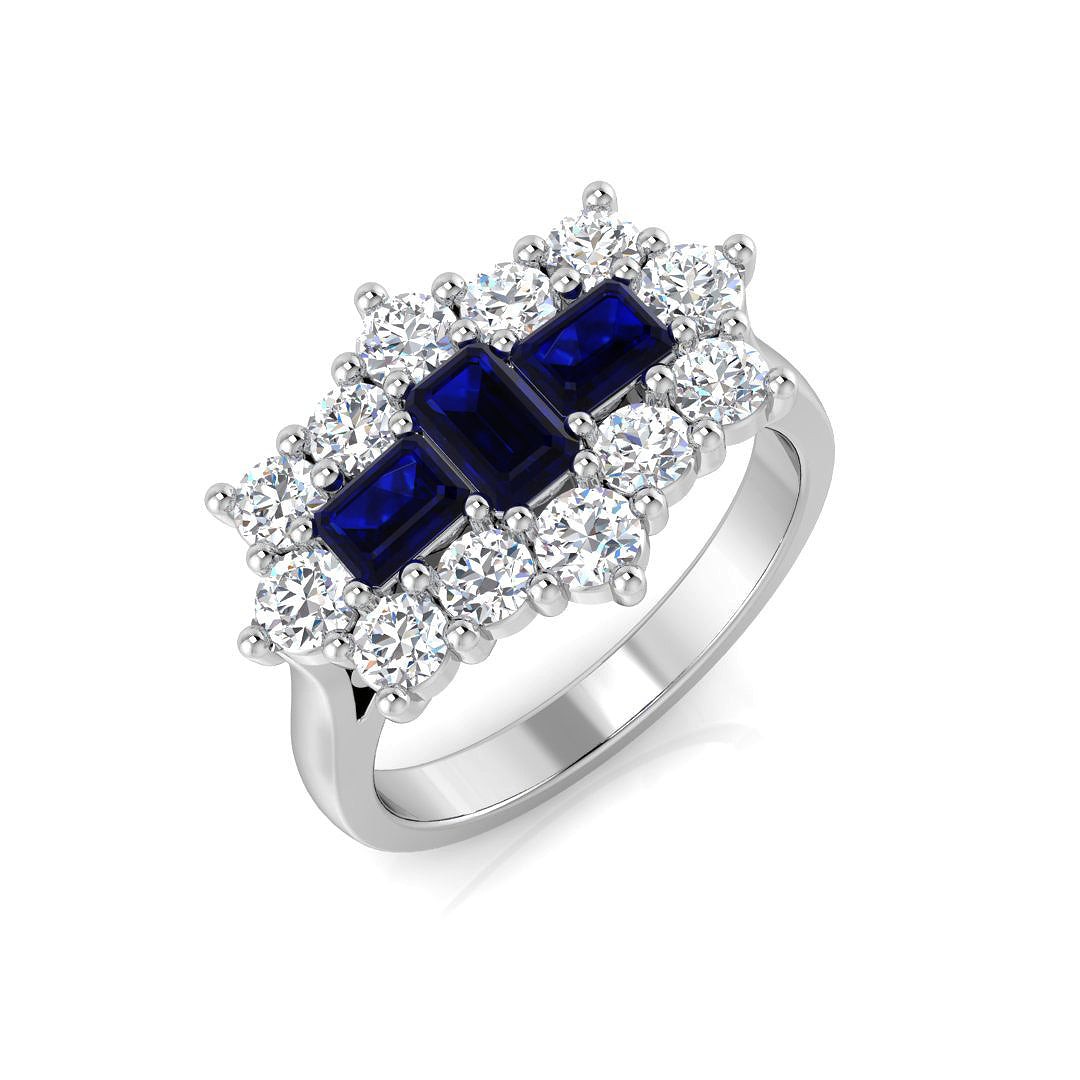 Platinum 2.35ct Blue Sapphire Ring